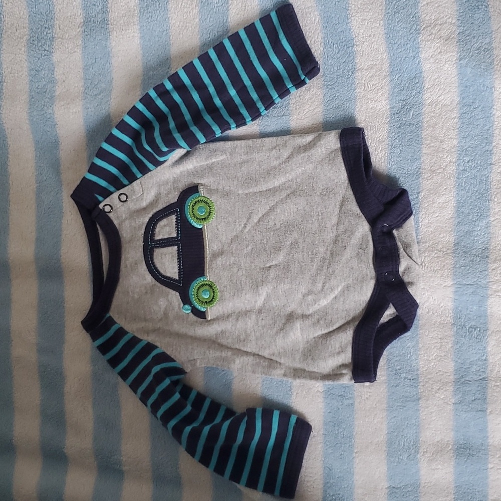 long sleeve car diaper shirt Rene Rolf 100% cotton